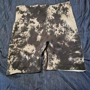 Women's Athletic Shorts in Black and Tan